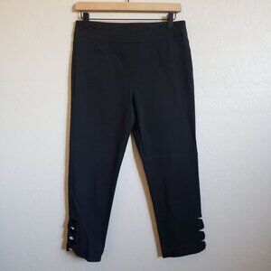 Soft Surroundings Super Stretch Sparkle Capri Pant Black Sz Small Tummy Control